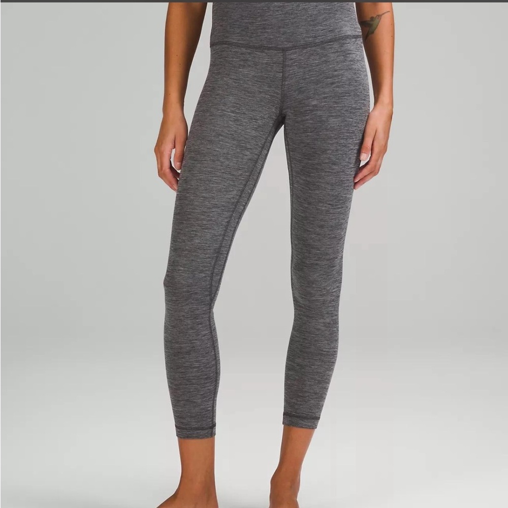 lululemon athletica Heathered Grey High-Rise 7/8 Leggings
